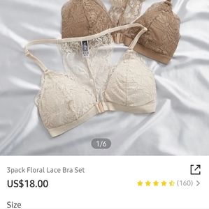 Shein lace bralettes, set of 3